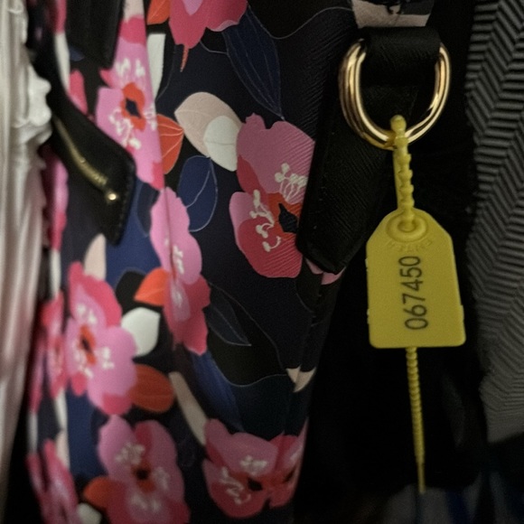 Trina Turk Pink and Navy Floral Tote with matching wallet set - Picture 9 of 15